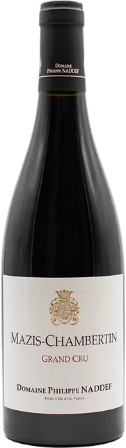 Láhev Mazis-Chambertin Grand Cru od Domaine Philippe Naddef.